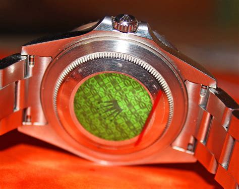 green hologram on Rolex